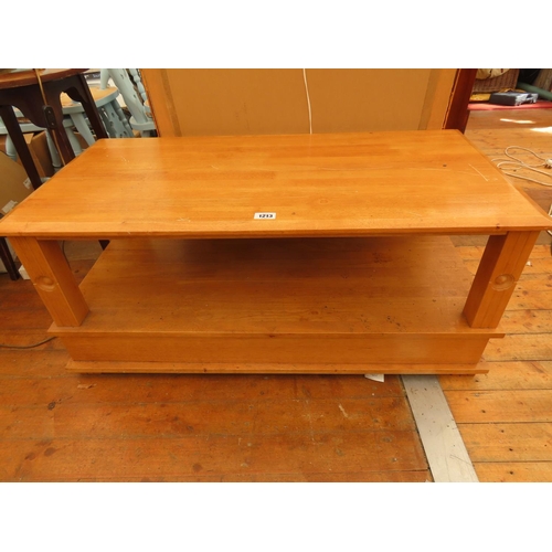 1213 - Pine Coffee Table 48 Inches Long x 24 Inches Wide x 20 Inches Tall with Integral Drawer