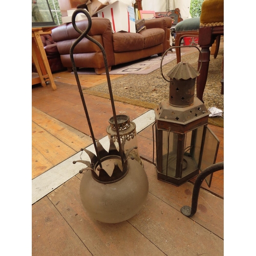 1214 - Collection of Candle Holders and Lanterns Tallest Approximately 36 Inches High