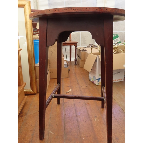 1224 - Mahogany Vaneer Table 28 Inches Tall x 22 Inches Diameter