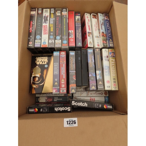 1226 - Large Box of VHS Tapes to Include Some Box Sets