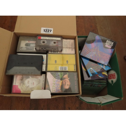 1227 - Box of Cassette Tapes Together with Another Box Containing CDs