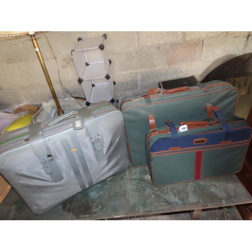 1257 - Three Vintage Suitcases Largest Approximately 32 Inches Wide