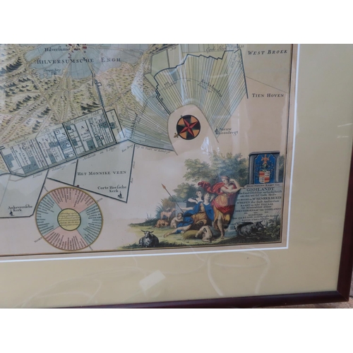 1261 - Frame Print of Map of Dutch Scene 40 Inches x 30 Inches