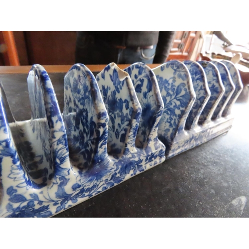 1275 - Pair of English Iron Stone China Toast Racks One Slightly Damaged