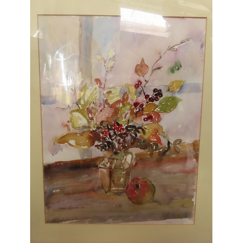 1313 - Two Watercolours Still Life with Flowers Largest 19 Inches x 20 Inches One Signed Lower Left Other L... 