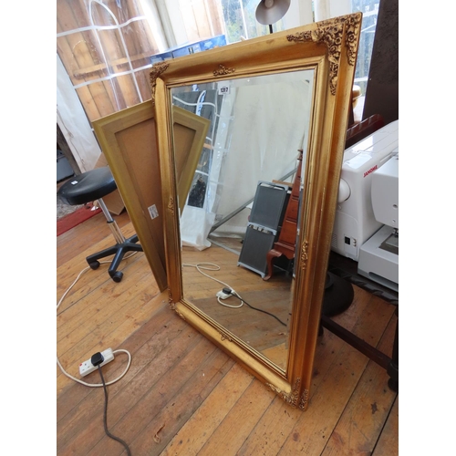 1317 - Large Gilt Framed Mirror with Bevelled Glass 29 Inches x 43 Inches