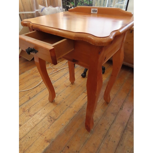 1318 - Pine Hall Table 30 Inches High x 21 Inches Wide with Integral Drawer