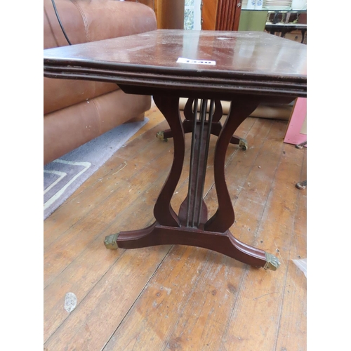 1340 - Vintage Mahogany Veneer Coffee Table 32 Inches Long x 18 Inches Wide x 20 Inches Tall