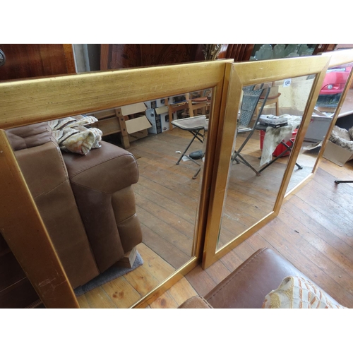 1344 - Three Matching Gilt Framed Mirrors Each Approximately 25 Inches x 35 Inches with Bevelled Glass