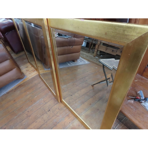 1344 - Three Matching Gilt Framed Mirrors Each Approximately 25 Inches x 35 Inches with Bevelled Glass