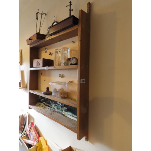 1350 - Pine Wall Shelf Shelving Unit Consisting of Four Shelves 36 Inches High x 40 Inches Wide