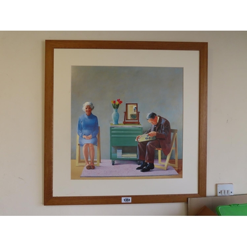 1351 - David Hockney Fine Art Print Framed 30 Inches x 30 Inches