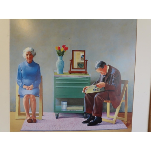 1351 - David Hockney Fine Art Print Framed 30 Inches x 30 Inches