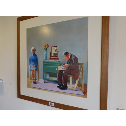 1351 - David Hockney Fine Art Print Framed 30 Inches x 30 Inches