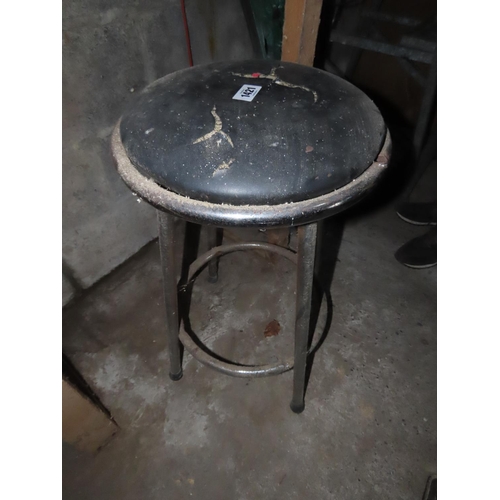 1421 - Chrome Workshop Stool 28 Inches High