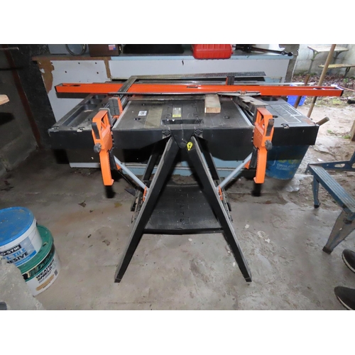 1445 - Worx Pegasus Work Table with Intrinsic Clamps Together with Selection of Steel Rulers etc. Station A... 