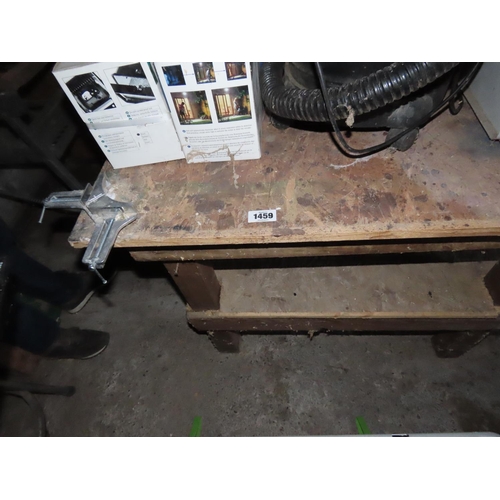 1459 - Work Bench with Attached Small vice 41 Inches x 52 Inches x 32 Inches High