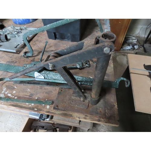 1476 - Large Antique Balance Scale Arm Approximately 34 Inches Together with Work Top Presser Approximately... 