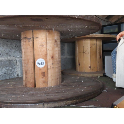 1488 - Two Large Cable Reels Approximately 30 Inches Wide x 18 Inches Tall