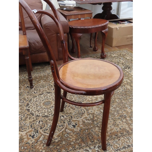 162 - Antique Bentwood Chair with Floral Motif to Seat 37 Inches Tall