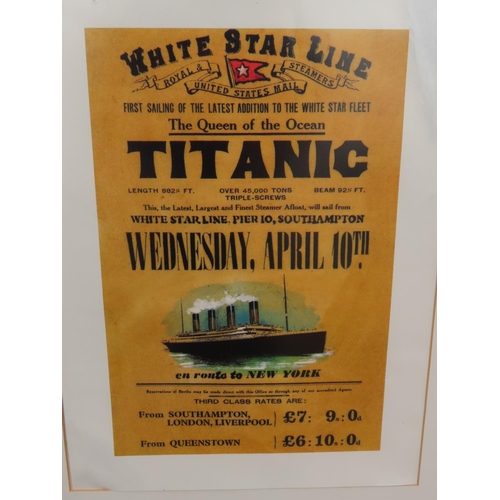 166 - Gilt Framed Print Titanic White Star Interest 24 Inches Wide x 30 Inches Tall