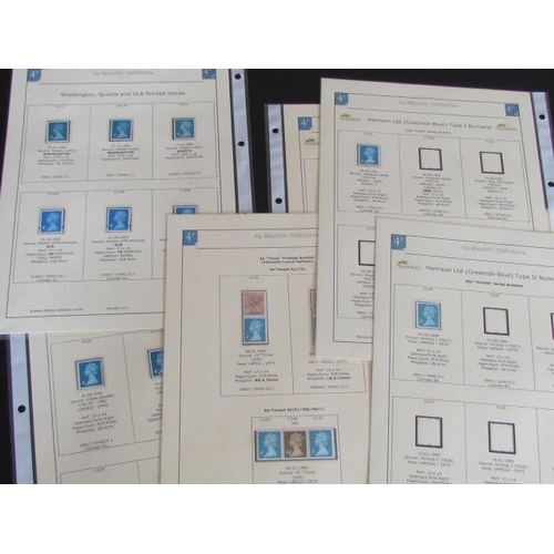 1704 - Again 4p Machin Definitive Harrison Printed Issues As Photographed with Blank Pages  Unused, Mint Co... 