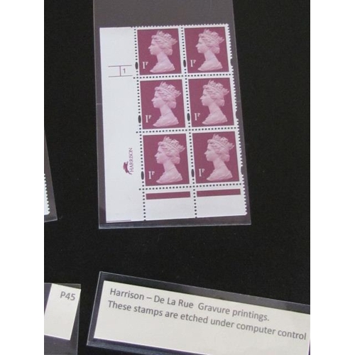 1718 - Machin Stamps in Cylinder Block Form 1p Purple Stamps with Description Unused, Mint Condition