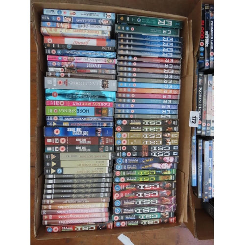 172 - Two Large Boxes of DVDs Mainly Box Sets As Photographed