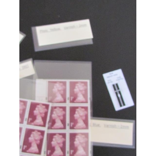 1720 - Cylinder Blocks of Machin Stamps of 1p Denomination with Various Explanations As Photographed