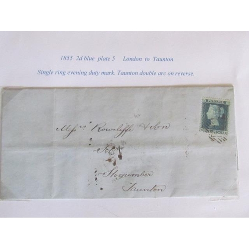 1743 - Great Britain Two Pence Blue Envelopes with London Maltese Cross 1841, London to Edinburgh Stamp and... 