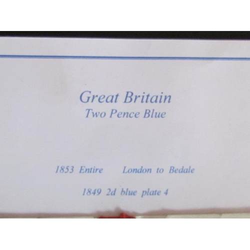 1745 - Great Britain Two Pence Blue 1853 London to Bedale