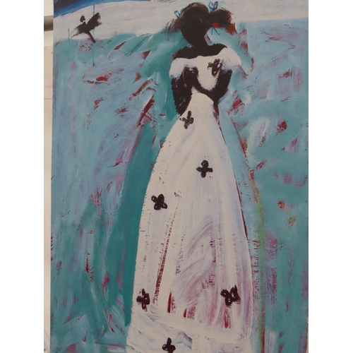 191 - Oil on Canvas Depicting Woman in Landscape with Wild Flowers Approximately 26 Inches x 18 Inches Sig... 