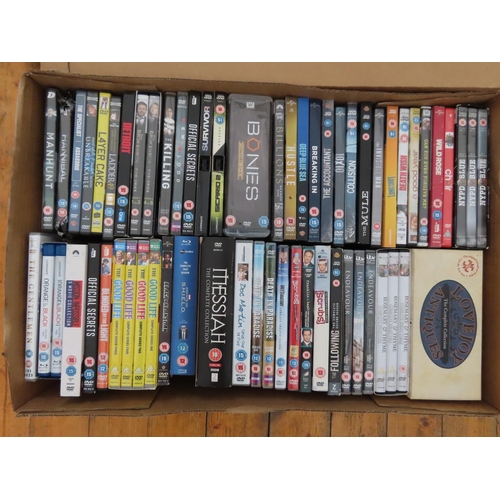 194 - Two Large Boxes of DVDs Contents As Photographed