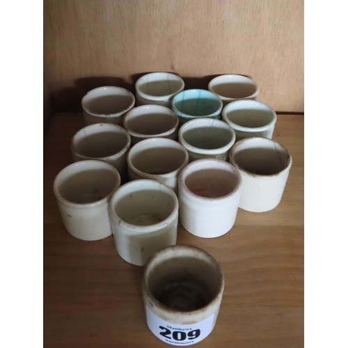 209 - Collection of Antique English Ink Pots Fourteen in Total