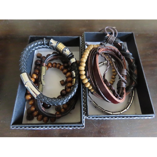 214 - Collection of Leather Bead Jewellery