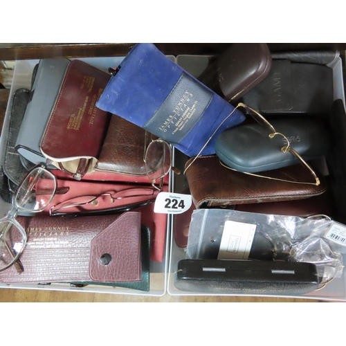 224 - Two Boxes of Spectacles to Include Wire Framed Examples