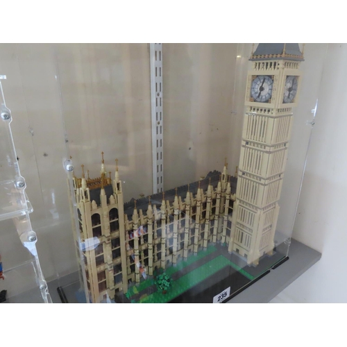 235 - Lego Set 10253 Big Ben and The Houses of Parliament Constructed and Displayed within Custom Perspex ... 