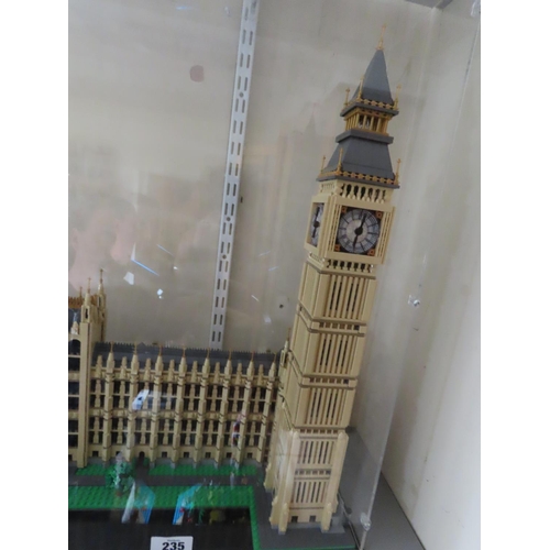 235 - Lego Set 10253 Big Ben and The Houses of Parliament Constructed and Displayed within Custom Perspex ... 