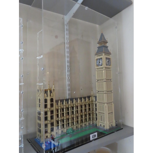 235 - Lego Set 10253 Big Ben and The Houses of Parliament Constructed and Displayed within Custom Perspex ... 