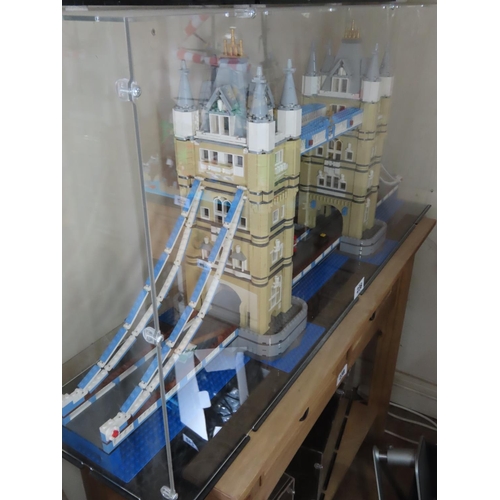 236 - Lego Set 10214 Tower Bridge Constructed and Displayed in Custom Perspex Case of 41 Inches x 19 Inche... 