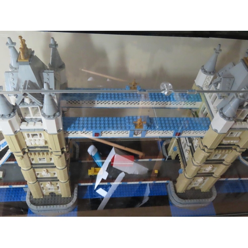 236 - Lego Set 10214 Tower Bridge Constructed and Displayed in Custom Perspex Case of 41 Inches x 19 Inche... 