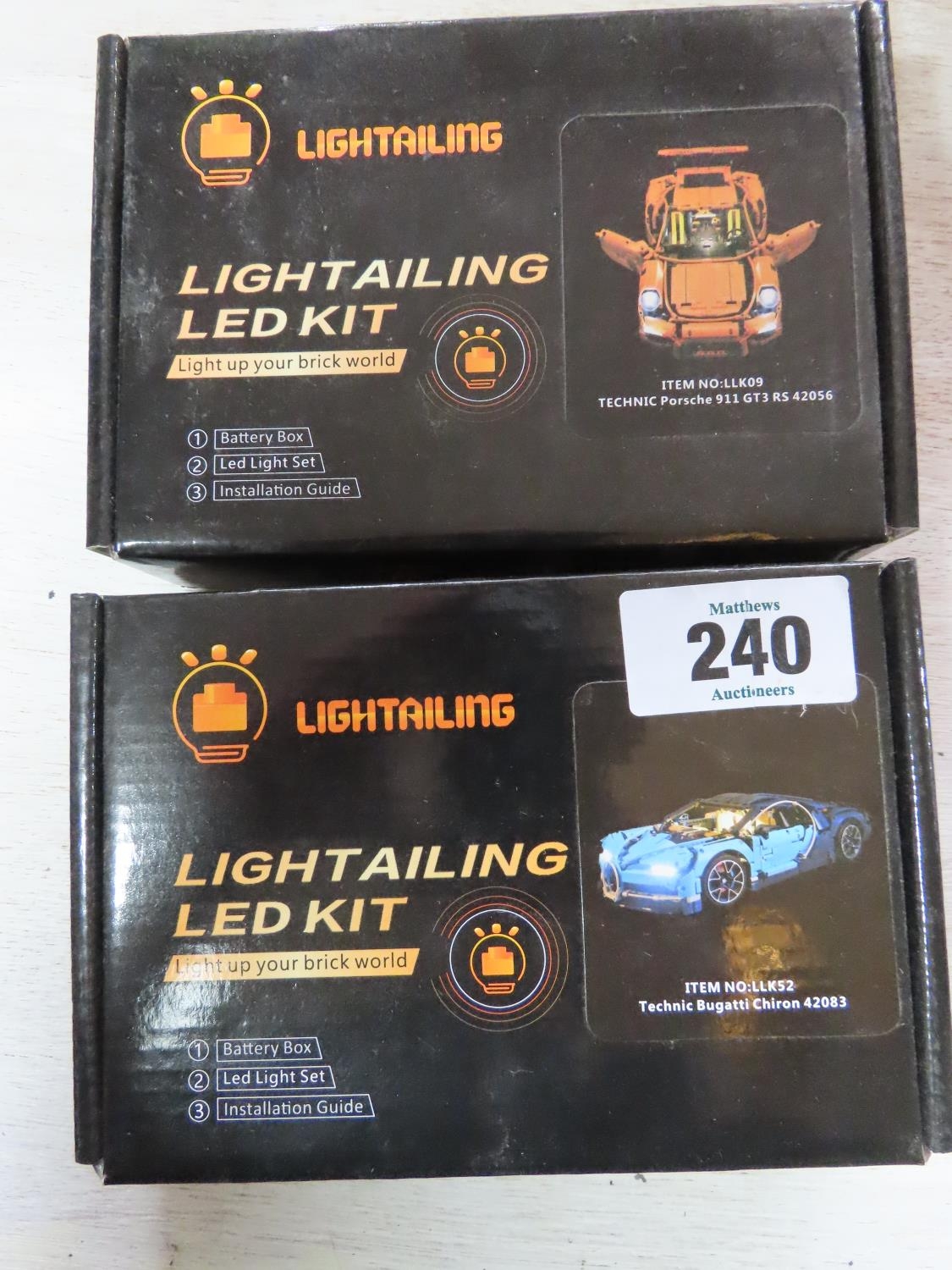 Lightailing LED Kit Item LLK52 for Technic Bugatti Chiron and Item