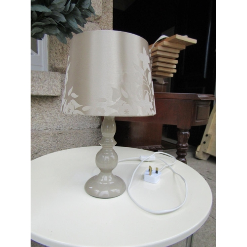 252 - Turned Column Table Lamp Electrified Working Order with Shade