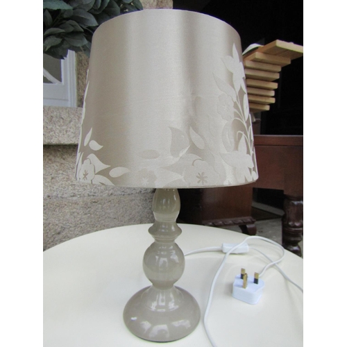 252 - Turned Column Table Lamp Electrified Working Order with Shade