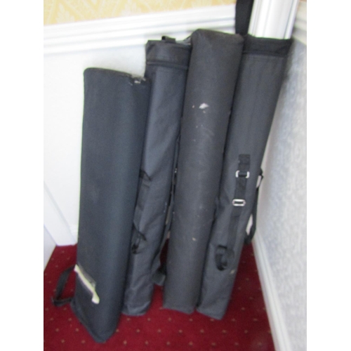 258 - Four Retractable Screens on Tripod Stands Contained within Padded Cases