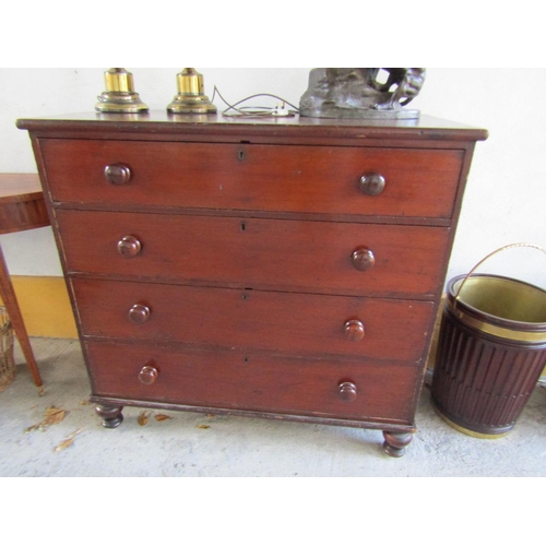 262 - Irish George III Four Drawer Mahogany Chested Drawers Approximately 42 Inches Wide x 41 Inches High