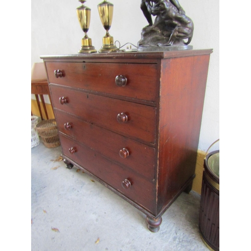 262 - Irish George III Four Drawer Mahogany Chested Drawers Approximately 42 Inches Wide x 41 Inches High