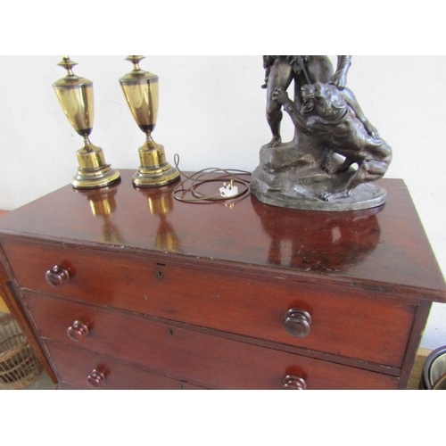 262 - Irish George III Four Drawer Mahogany Chested Drawers Approximately 42 Inches Wide x 41 Inches High