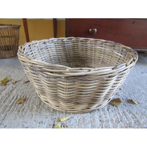 263 - Wicker Work Dog Basket Circular Form Approximately 24 Inches Diameter