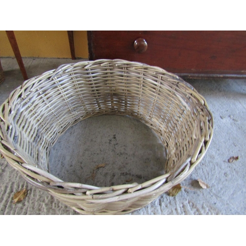 263 - Wicker Work Dog Basket Circular Form Approximately 24 Inches Diameter